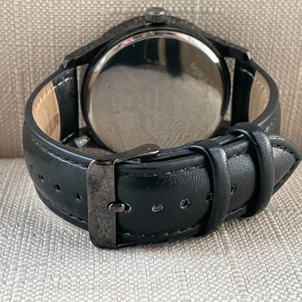 FMD Men Wristwatch Black Leather Band Analog Quartz Watch - Picture 6 of 11